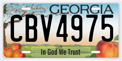 GA license plate CBV4975