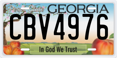 GA license plate CBV4976