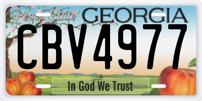 GA license plate CBV4977