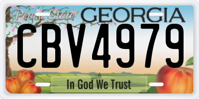 GA license plate CBV4979
