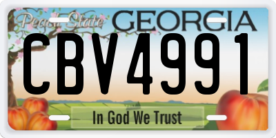 GA license plate CBV4991