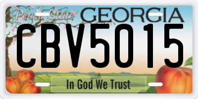 GA license plate CBV5015