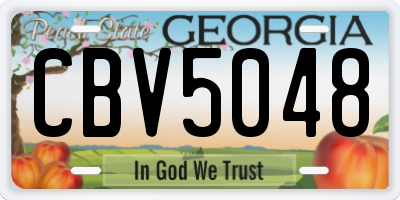 GA license plate CBV5048