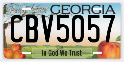 GA license plate CBV5057