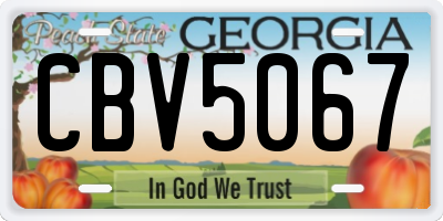 GA license plate CBV5067