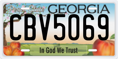 GA license plate CBV5069