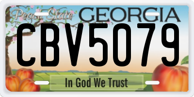 GA license plate CBV5079