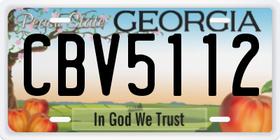 GA license plate CBV5112
