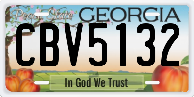 GA license plate CBV5132