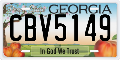 GA license plate CBV5149