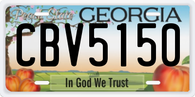 GA license plate CBV5150