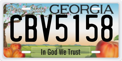GA license plate CBV5158