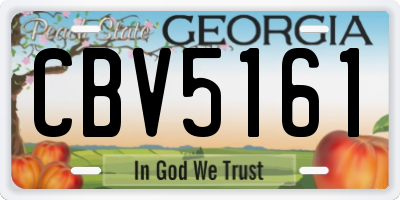 GA license plate CBV5161