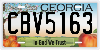 GA license plate CBV5163