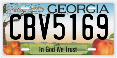GA license plate CBV5169