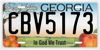 GA license plate CBV5173
