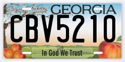 GA license plate CBV5210
