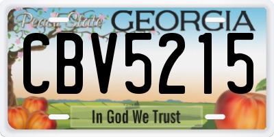 GA license plate CBV5215