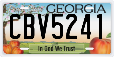 GA license plate CBV5241