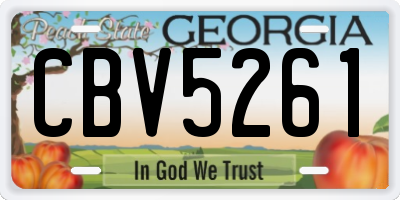 GA license plate CBV5261