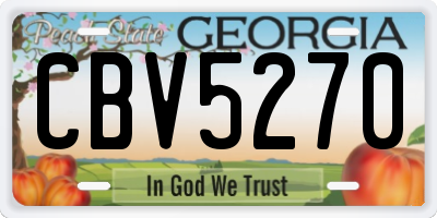 GA license plate CBV5270