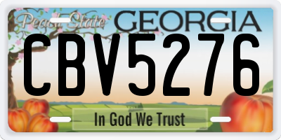 GA license plate CBV5276