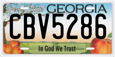 GA license plate CBV5286