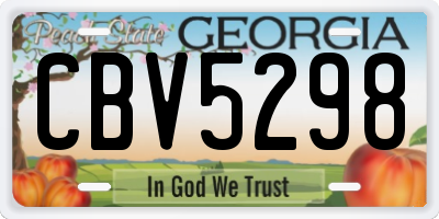 GA license plate CBV5298