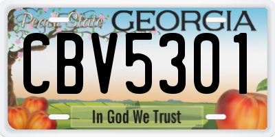 GA license plate CBV5301