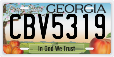 GA license plate CBV5319