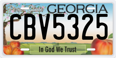 GA license plate CBV5325