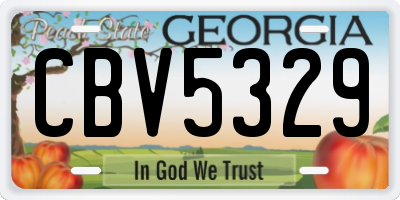 GA license plate CBV5329