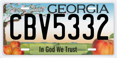 GA license plate CBV5332