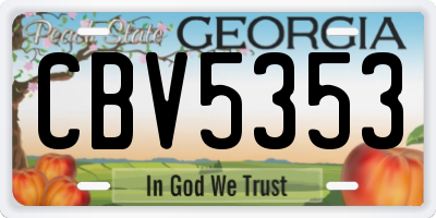 GA license plate CBV5353