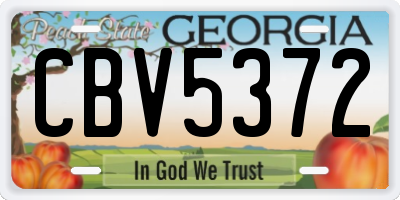GA license plate CBV5372