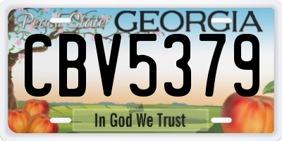 GA license plate CBV5379