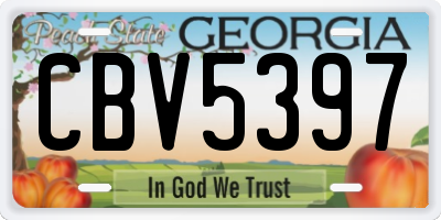 GA license plate CBV5397