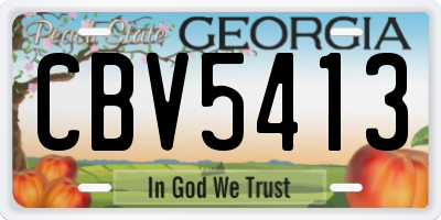 GA license plate CBV5413