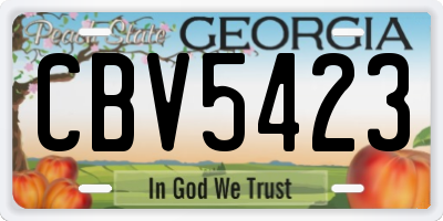 GA license plate CBV5423