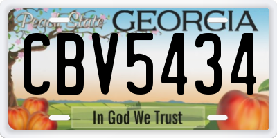 GA license plate CBV5434