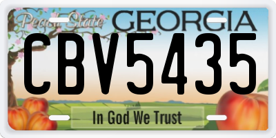 GA license plate CBV5435