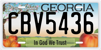 GA license plate CBV5436