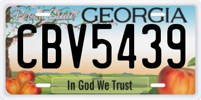 GA license plate CBV5439