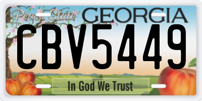 GA license plate CBV5449