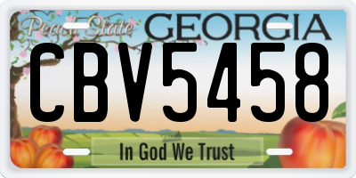 GA license plate CBV5458