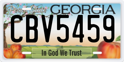 GA license plate CBV5459