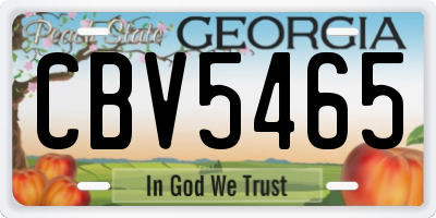 GA license plate CBV5465