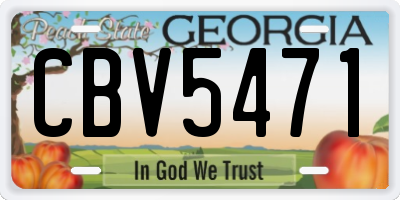 GA license plate CBV5471