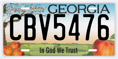 GA license plate CBV5476