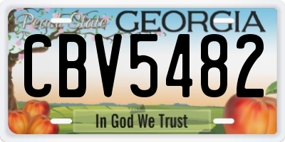 GA license plate CBV5482